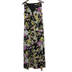 Old Navy Dress Womens 10 Maxi Colorful Floral Babydoll Top Sleeveless Lined New